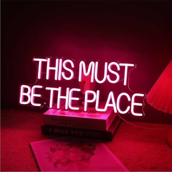 Neon THIS MUST BE THE PLACE LED Party Wedding Wall Dorm Bedroom Pink Light - Picture 6 of 6
